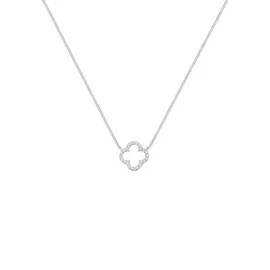Elli Kette mit Anhänger Kleeblatt Zirkonia 925 Silber