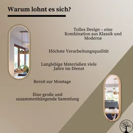 stolarnia pika Ovaler Wandspiegel 100 x 48 cm Braun