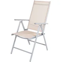 Mojawo Hochlehner Garten Klappstuhl 54 x 64 x 106 cm Silbergrau/Beige