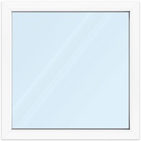 Fenster 100 x 100 cm, Kunststoff, Kömmerling 70 AD, Weiß, 1000 x 1000 mm, festverglast, individuell online konfigurieren