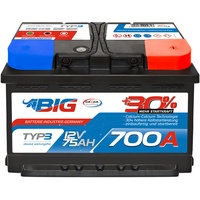 Autobatterie 12V 75Ah 700A BIG Silber Plus 30% PKW Batterie statt 70Ah 72Ah 74Ah
