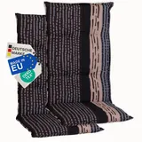 NYVI Hochlehnerauflage Hochlehner Auflagen 2er Set Barcelona - Gartenstuhlauflagen 118x50cm, (2 St), Stuhlauflage, Sitzauflage mit Halteband, UV-fest grau