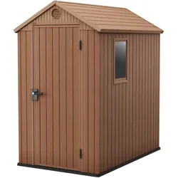 Keter Darwin braun - Gartenhaus Schuppen - mit Seitenfenster - 125.8x184.5x205.1 cm