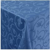 Moderno Tischdecke Tischdecke Stoff Damast Barock Jacquard Ranken Design mit Saum, Oval 160x280 cm blau Oval 160x280 cm