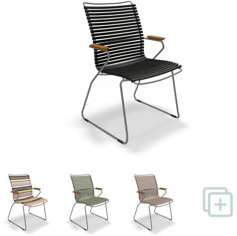 Houe CLICK Dining Chair große Rückenlehne mit Bambusarmlehnen