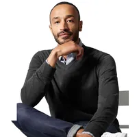 CasaModa V-Ausschnitt-Pullover grau M