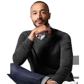 CasaModa V-Ausschnitt-Pullover grau M