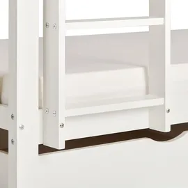 Homestyle4u Etagenbett 90 x 200 cm Kiefer massiv lackiert weiß