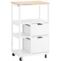 SoBuy Küchenwagen mit 2 Schubladen 3 Ablagen Servierwagen 53x89x37cm FKW111-WN