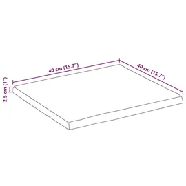 vidaXL Tischplatte mit Baumkante 40x40x2,5 cm Raues Mango Massivholz