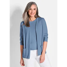 GOLDNER Cardigan in langer offener Form Blau 23