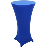 Mendler Set Stehtisch + Stehtischhusse HWC-J30, Bistrotisch Tischhusse, klappbar höhenverstellbar Ø 60cm ~ Husse blau