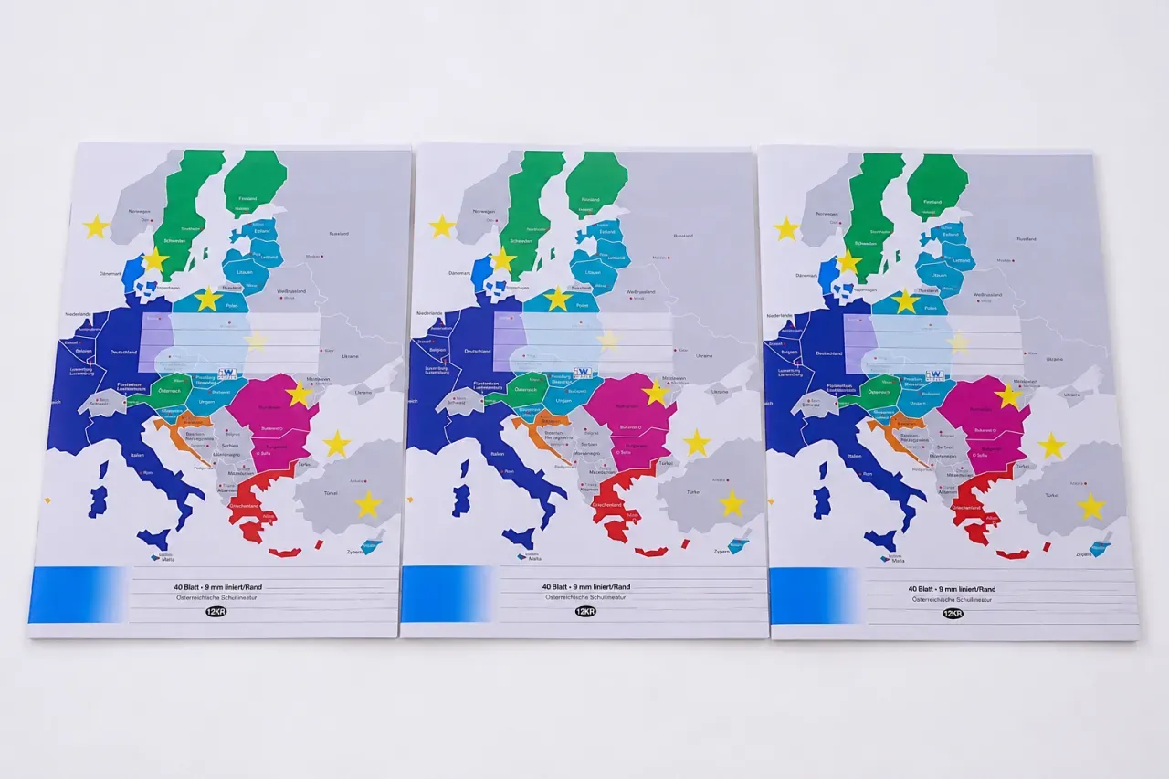 3x WÜRZER Schulheft A5 ? Lineatur 12KR, liniert mit Rand, 40 Blatt
