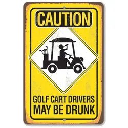 Schild Caution Golf Cart Drivers