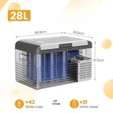 Tragbare Kühlbox - Kompressor Kühlschrank Gefrierbox 12V - 28 L Volumen - 12/24 V DC & 100–240 V AC - für Auto, Camping, Wohnmobil - 28L