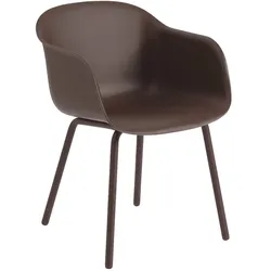 Muuto - Fiber Outdoor Armlehnstuhl, braun rot