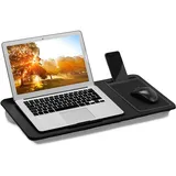Relaxdays Laptopkissen, Laptopablage, HBT 5,5 x 58 x 30,5 cm, Laptopunterlage für Bett, Tragegriff, schwarz