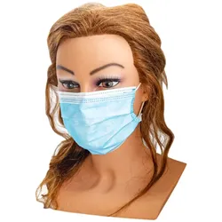 Hygiene Artikel Behelfs Mund & Nasen-Maske 3-lagig zum einmaligen Gebrauch (50 Stück)