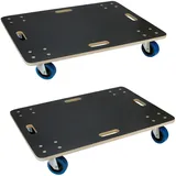 ECD Germany 2Er Set Transportroller 60x80 cm bis 800 kg Siebdruckplatte PP-Räder