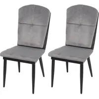 Mendler 2er-Set Esszimmerstuhl HWC-G42, Stuhl Küchenstuhl Lehnstuhl ~ Samt,