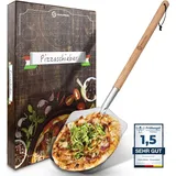 Pizzaschieber Premium Pizzaschaufel Aus Rostfreiem Edelstahl Und Buchenholz Neu