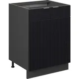 Vicco Küchenschränke Fame-Line Schwarz gestreift 60 cm ohne Arbeitsplatte