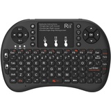 Rii Mini i8+ Wireless (QWERTY US layout) - Mini Beleuchtete Tastatur mit Multi-Touch Maus-Pad für Smart TV, Mini PC, HTPC, Computer und Konsolenspiele