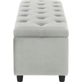 Guido Maria Kretschmer Home & Living Guido Maria Kretschmer Home&Living Bettbank »Relaxy«, gesteppt, mit Staufach grau hellgrau B:100cm H:41,5cm T:40cm, Polyester, Massivholz, Sperrholz,