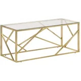 vidaXL Couchtisch Gold Edelstahl und Hartglas 110 x 45 x 45 cm