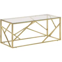 vidaXL Couchtisch Gold Edelstahl und Hartglas 110 x 45 x 45 cm