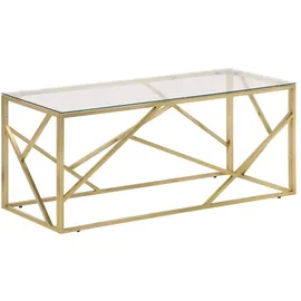 vidaXL Couchtisch Gold Edelstahl und Hartglas 110 x 45 x 45 cm