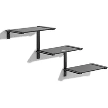 Maclean Brackets Maclean MC-974 Dreistufige modulare Wandregale, Modulares Dreistöckige Konsoleregal Radioregal Schwarz