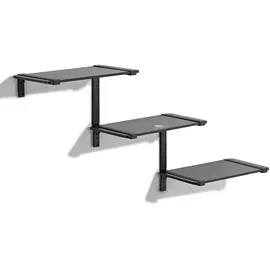 Maclean Brackets Maclean MC-974 Dreistufige modulare Wandregale, Modulares Dreistöckige Konsoleregal Radioregal Schwarz