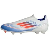 Adidas F50 League Laceless Football Boots Firm Ground Fußballschuhe, Cloud White/Solar Red/Lucid Blue, 44