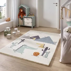 Kinderzimmerteppich Soft Kids kuschelig weich Dionoausflug 080x150 cm