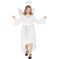 Funidelia | Engel Kostüm mit Heiligenschein und Flügeln für Damen Weihnachten, Krippenspiel - Kostüm für Erwachsene & Verkleidung für Partys, Karneval & Halloween - Größe XL - Weiß