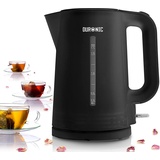 Duronic EK17 BK Wasserkocher - 1,7l Fassungsvermögen - 2200 Watt - Schnellkochend - Basis mit kabellosem Wasserkocher - Automatische Abschaltung -...