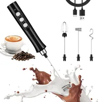 FITNATE Milchaufschäumer Handgerät, Wiederaufladbarer elektrischer Milchaufschäumer Getränkemixer 3 Geschwindigkeiten, Aufschäumer für Kaffee, heiße Schokolade, Cappuccino, inklusive Aufschäumertasse