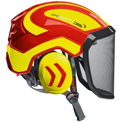 Protos Forsthelm / Schutzhelm Integral Arborist F39 Rot/Neongelb