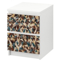 MyMaxxi Möbelfolie »MyMaxxi - Klebefolie Möbel kompatibel mit IKEA Malm Kommode - Motiv Abstrakte kleine Dreiecke in Holz Farben - Möbelfolie selbstklebend - Dekofolie Tattoo Aufkleber Folie - Schlicht Elegant«