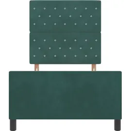 vidaXL Boxspringbett 100 x 200 cm Dunkelgrün