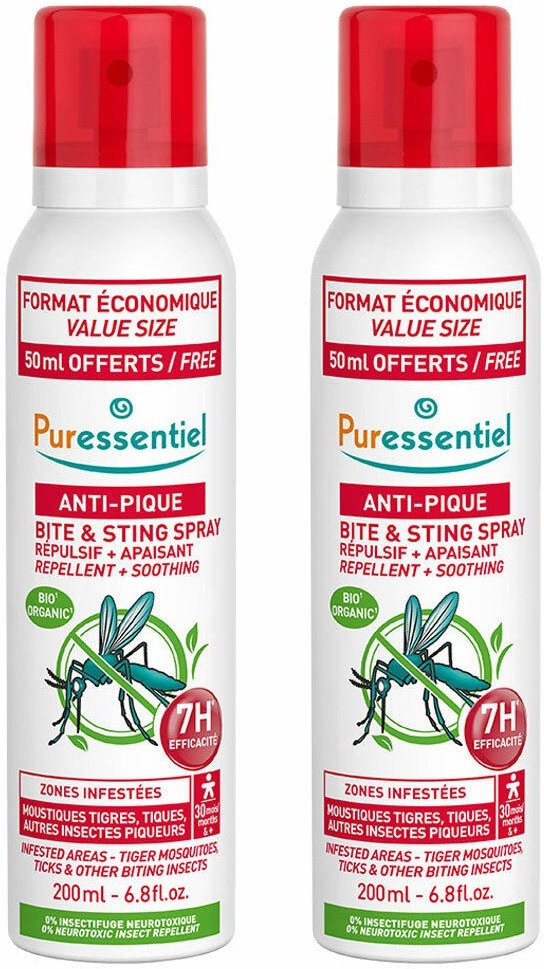 Puressentiel Spray Répulsif + Apaisant Anti-Pique 2x200 ml spray