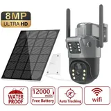 Outdoor Solar ptz ip wifi Dual Objektiv Überwachungskamera 4K 8MP Menschen Tracking pir Nachtsicht Drahtlose Sicherheit gerät