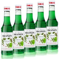 5x Monin Pfefferminz Sirup, 250 ml Flasche