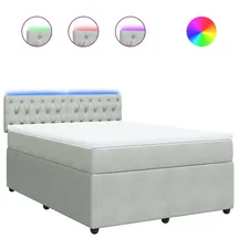 vidaXL Boxspringbett 140 x 200 cm Hellgrau