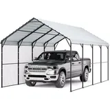 Vevor Zeltgarage, Garagenzelt, Carport mit verzinktem Stahlrahmen & Dach, Autozelt mit abnehmbaren Seitenwänden, Schuppen Auto, Mehrzweck-Autounterstand für Pickup, Boot, Auto & Traktoren