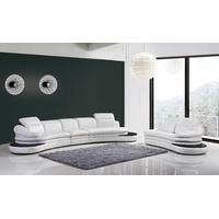 JVmoebel Big-Sofa Halb Runde Leder Sofa Ecksofa Wohnlandschaft Polster Neu, Made in Europa weiß