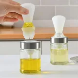 Dolaso - lflasche mit Silikon-Heftpinsel, Silikonpinsel für Küchenglas-Ölflasche, Ölpinsel zum Kochen, Grillen, Gebäck