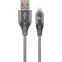Gembird CC-USB2B-AMLM-2M-WB2 Lightning-Kabel Grau, Weiß