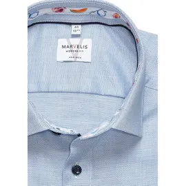 Marvelis Kurzarmhemd modern fit, bügelfrei, Businesshemd blau 38